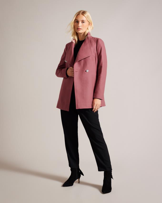 Manteau Ted Baker Wool Wrap Short Rose Femme | CTO-59026534